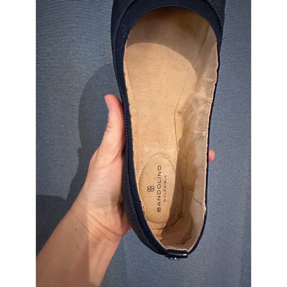 Bandalino Women's 7.5 Navy Ballet Flat Stretchy Comfort Shoe Tieks - Picture 9 of 10